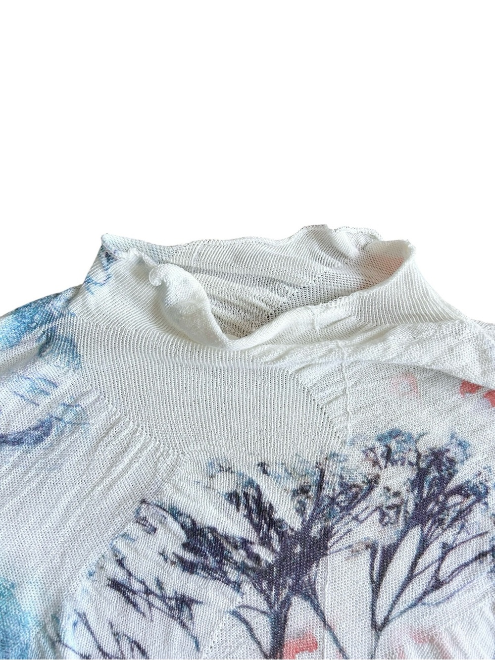 Yoshi Yoshi by PJ Asymmetrical Watercolor Knit Top Art to Wear Japan XS/S - Picture 5 of 8